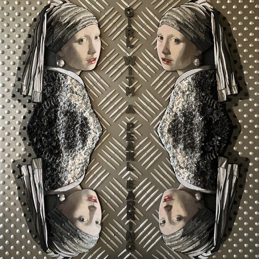 "GIRL WITH A PEARL EARRING SQUARED" (120CM X 120CM X 4CM)